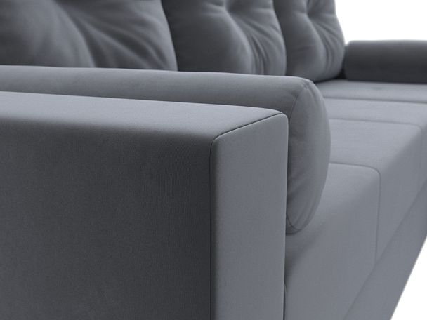 Диван угловой Верона Лайт угол правый (полностью велюр серый) - Вид 4