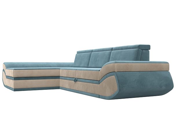Диван угловой Лига-032 левый угол Велюр бирюзовый - Вид 3