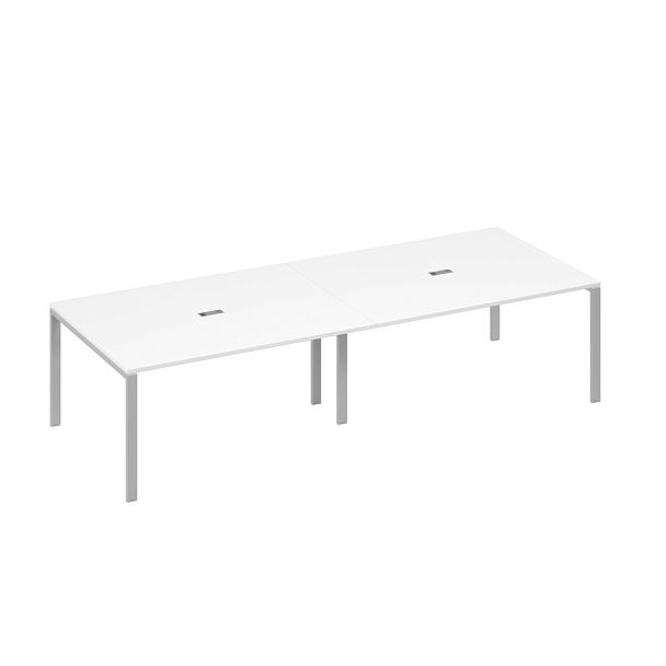 Стол для переговоров 320x124 на металлокаркасе UNO A4 А4 Б1 133-2 БП белый премиум / металлокаркас серый - Вид 1