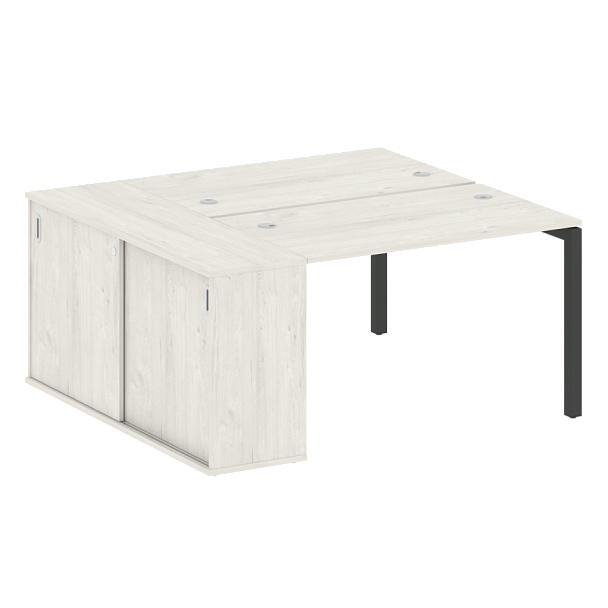 Metal System Quattro Р. ст. с шкафом-купе на П-образном м/к 50БП.РС-СШК-1.2 Т Дуб наварра/Антрацит металл 1610*1475*750 - Вид 1