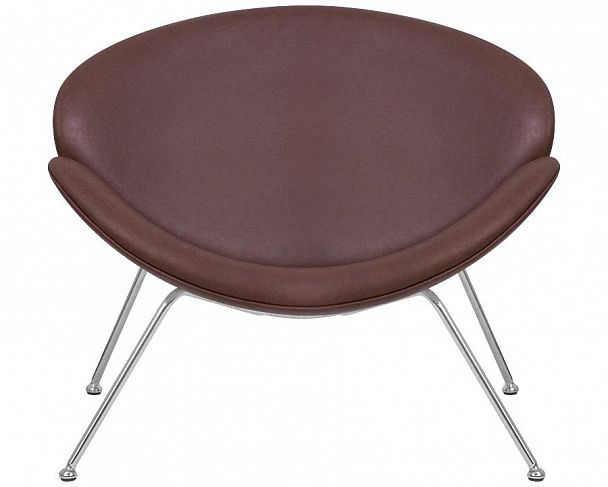 Кресло дизайнерское DOBRIN EMILY (коричневый винил YP5, хромированная сталь) - Вид 6