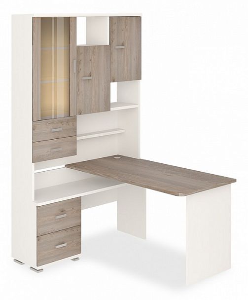 Стол компьютерный Домино СР-620-140 Белый/Нельсон левый - Вид 1