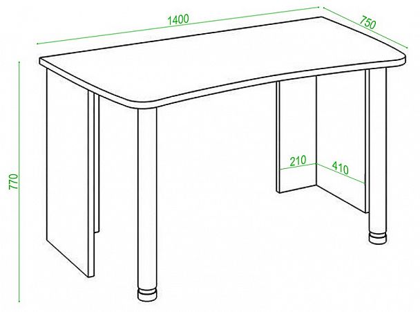 Стол офисный Домино Lite СКЛ-Софт140 - Вид 2