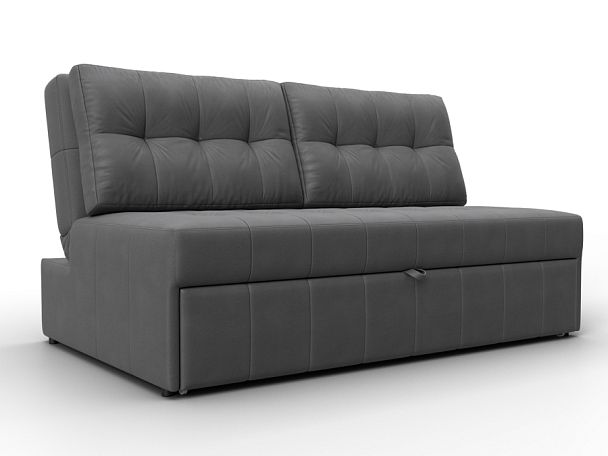 Диван прямой Лига-107 (140) Замша серый - Вид 1