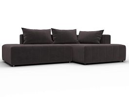 Диван угловой Лига-103 НПБ угол правый Велюр коричневый - Фото предпросмотра