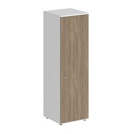 Гардероб Sigma 600х600х1955, з.ст HDF, правый / корпус: белый; фасад: дуб темный - Фото предпросмотра