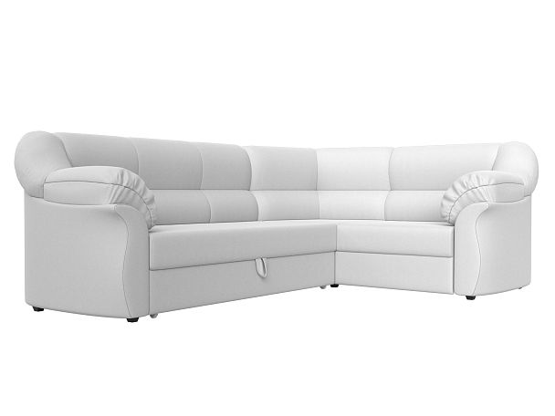 Диван угловой Карнелла правый (полностью экокожа белая) - Вид 3