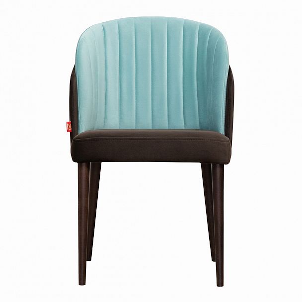 Полукресло Лилия, велюр коричневый/ голубой - Вид 6