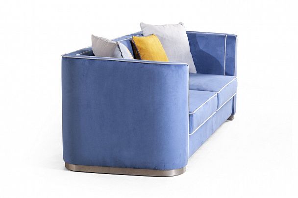 Komo диван-кровать трехместный, велюр синий - Вид 5