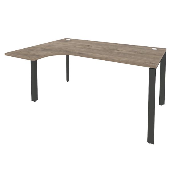 Onix Стол эргономичный левый на П-образном м/к O.MP-SA-4 (L) Тиквуд темный/Антрацит металл 1580*1180*750 (800/460) - Вид 1