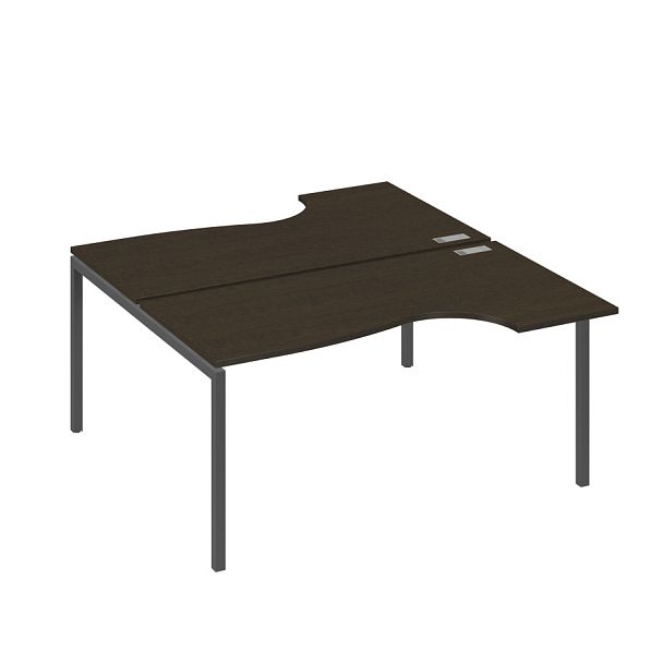 Рабочая станция DUE (2х160) столы эргономичные Классика A4 А4 Б2 185 БП венге / металлокаркас антрацит - Вид 1