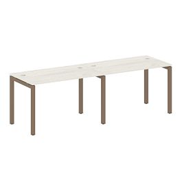 Metal System Quattro Р. ст. на 2 раб. места на П-образном м/к 50БП.СМ-2.2 Дуб наварра/Мокко металл 2400*720*750 - Фото предпросмотра
