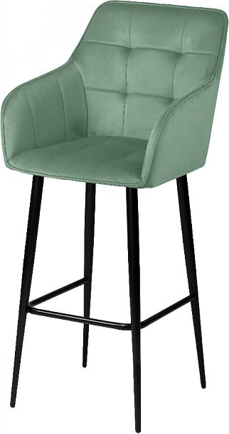 Барное поворотное кресло Мони К, Confetti aquamarine/черный - Вид 2