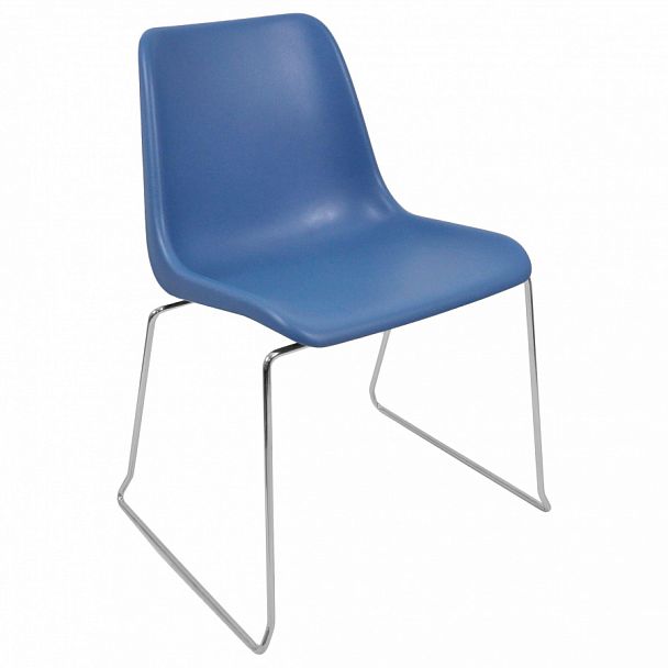 Стул Vicenza (пруток), каркас хром, светло-синий, стопируемый - Вид 1