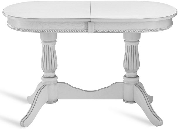 Стол деревянный раздвижной Кайнс 120(160)х80х76 Белый с серебряной патиной - Вид 2