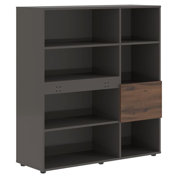 Стеллаж EHC 1245 Дуб Денвер темный/Мокко 1250х430х1355 EDIS - Вид 1