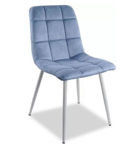 Стул Селеста Квадро цвет БЕЛЫЙ, сиденье ткань ВЕЛЮР 18 синий цвет БЕЛЫЙ, сиденье ткань ВЕЛЮР 18 синий - Вид 1