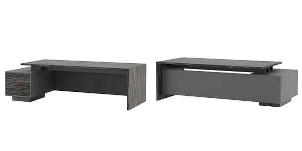 Стол письменный на опорной тумбе Dali 230x115x75 эбен антрацит - Вид 1