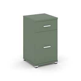 Concept Тумба опорная/приставная 1 ящ.+1 распаш. фасад CN.TUO-005 W Кобо/Металл Белый 420*420*750 - Фото предпросмотра