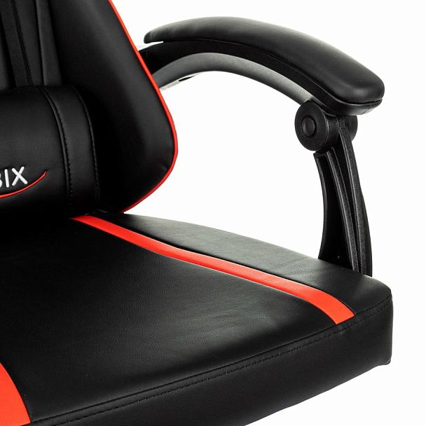 Кресло компьютерное BRABIX "Shooter GM-123", 2 подушки, экокожа, черное/красное, 533190 - Вид 12