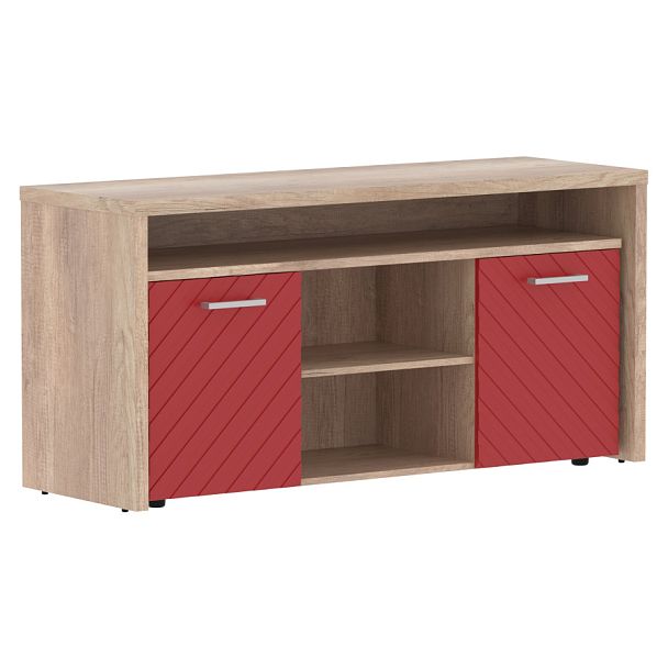 Тумба с фригобаром TLTF-3D Красный/Дуб Каньон Z 1640х550х800 TORR LUX - Вид 1