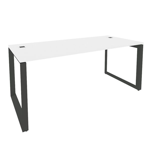 Onix Direct Стол рабочий руководителя на О-образном м/к O.MO-SRR-5.8 Белый бриллиант/Антрацит металл 1780*800*750 - Вид 1