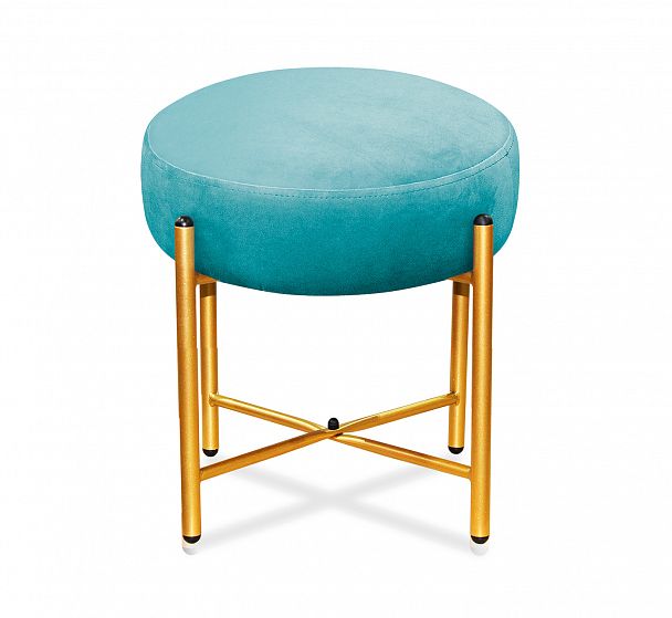 Пуф Sheffilton SHT-B4 голубая пастель/золото - Вид 1