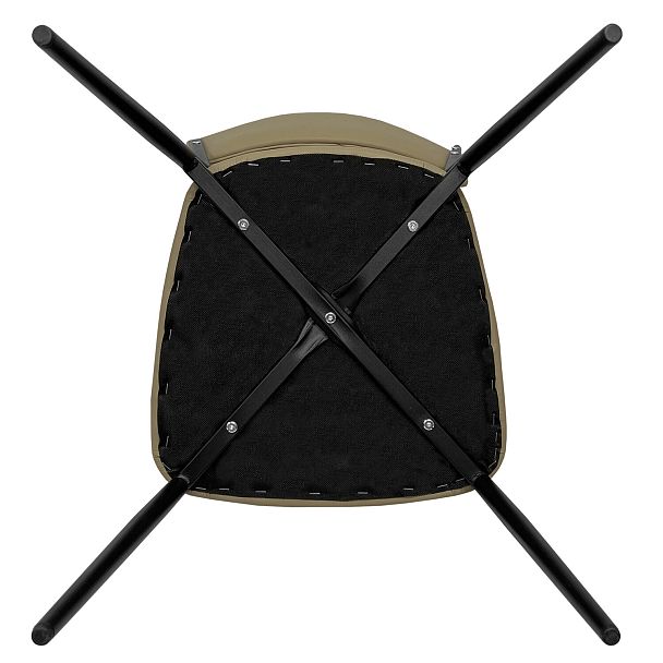 Стул для столовых, кафе, дома РС23, черный каркас, экокожа серо-бежевая - Вид 8