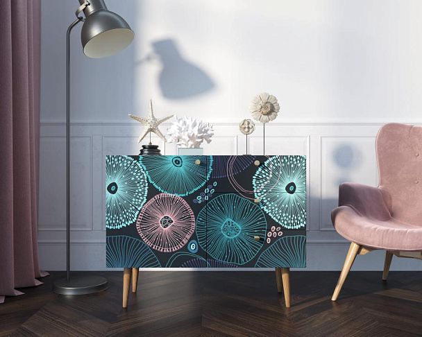 Комод Berber три ящика и дверка 32 принт арт BB34/Print_32 - Вид 4