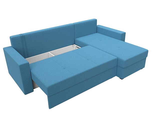 Диван угловой Верона Лайт правый угол Рогожка голубой - Вид 7