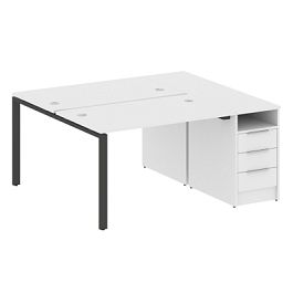 Метал Систем / Metal System Р. ст. с тумбой на П-образном м/к БП.РС-СТП-2.2 Белый/Антрацит металл 1612*1475*750 - Фото предпросмотра