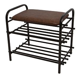 Банкетка-обувница шоколад на меди - Фото предпросмотра