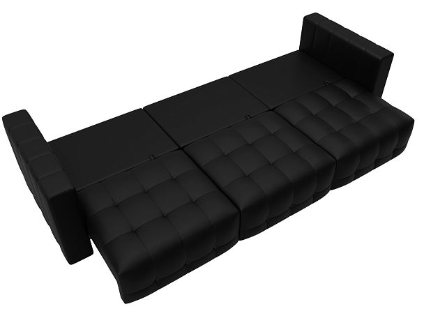 Диван прямой Лига-052 НПБ Лонг Экокожа черный - Вид 10