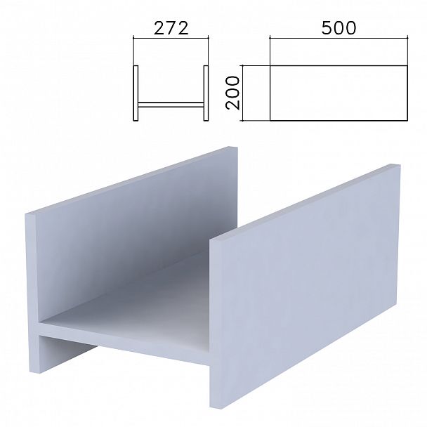 Подставка под системный блок "Бюджет", 272х500х200 мм, серая, 402669-030 - Вид 2