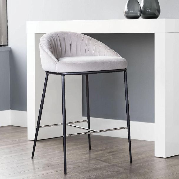 Стул полубарный Barkley, микровелюр серый - Вид 4