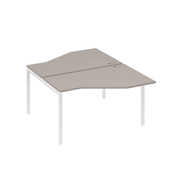 Рабочая станция (2х140) со столами Техно каркас DUE A4 А4 Б2 187 БП мокко премиум / металлокаркас белый - Вид 1