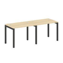 Metal System Quattro Р. ст. на 2 раб. места на П-образном м/к 50БП.СМ-2.1 Акация/Антрацит металл 2000*720*750 - Фото предпросмотра