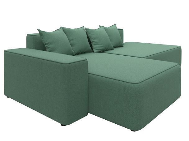 Диван угловой Лига-079 угол левый Рогожка зеленый - Вид 3
