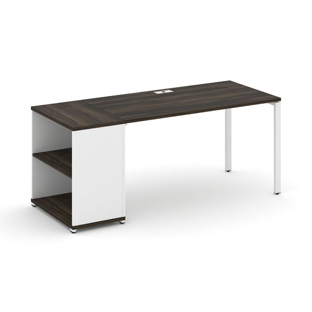 Concept Стол рабочий с опорным стеллажом CN.SP-203 Дуб Мали/Белый Бриллиант/Металл Белый 1800*720*750 - Вид 1