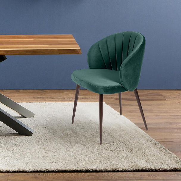 Стул Mont Blanc, бархат изумрудный 87 / черный конус - Вид 4