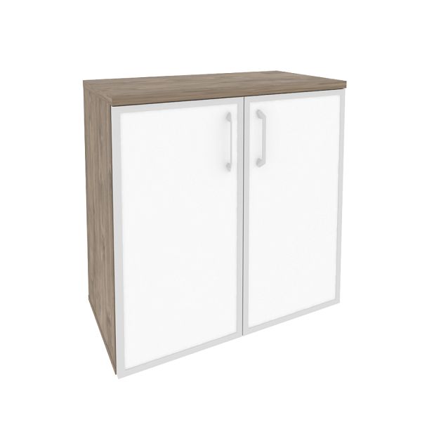 Onix Шкаф низкий широкий O.ST-3.2 R white Тиквуд темный/Стекло 800*420*823 - Вид 1