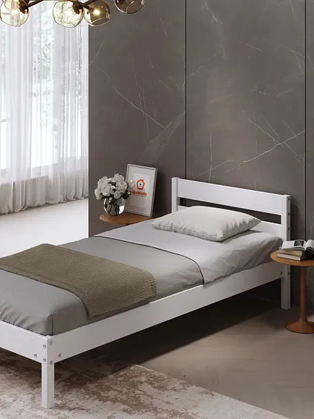 Кровать деревянная Мечта 900х2000, береза, цвет белый - Вид 4