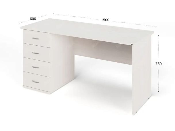 ЛАЙТ / LIGHT RLG007-15x6L Однотумбовый стол 150x60x75 Дуб Молочный - Вид 3