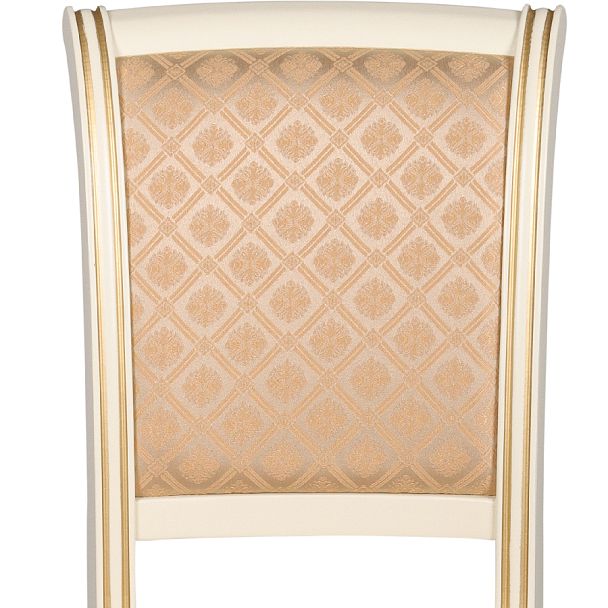 Стул деревянный с мягким сиденьем Арктос Слоновая кость с золотой патиной/Бежевый жаккард - Вид 7