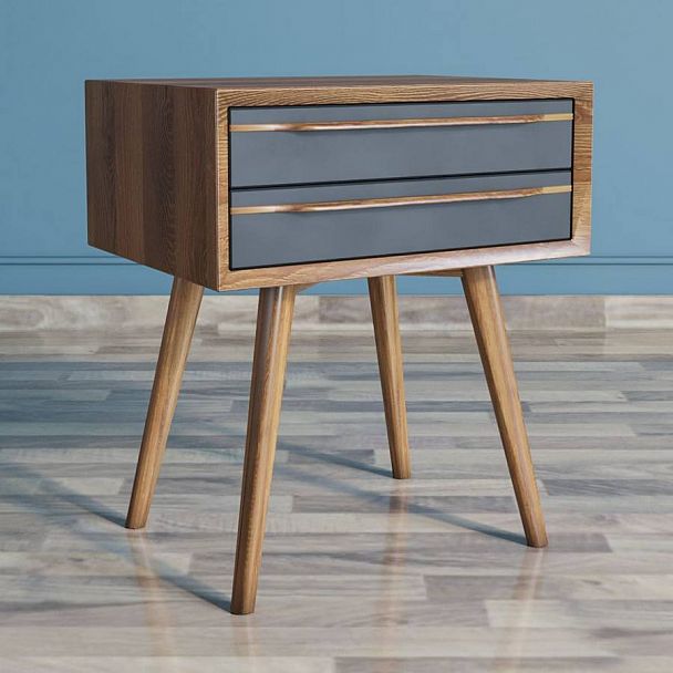 Тумба прикроватная "Bruni Black" BR-12 - Вид 3