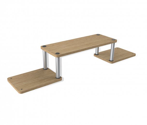 Полка Sheffilton Матрица 54 дуб бел/ал.мет/серый - Вид 2