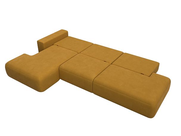 Диван угловой Лига-036 НПБ Модерн Лонг левый угол Велюр желтый - Вид 10