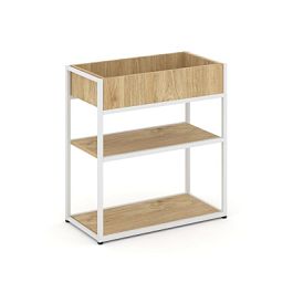 Rift Стеллаж Металл Антрацитический низкий приставной RF.STM-012 Тиквуд Светлый/Металл Белый 696*350*750 - Фото предпросмотра