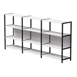 Набор стеллажных систем №3 Everprof EVO 2440x385x1120 Белый/Черный - Фото предпросмотра