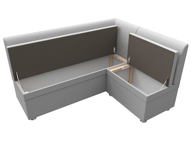 Кухонный угловой диван Уют правый (полностью экокожа белая) - Вид 7